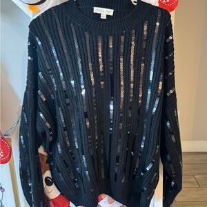‼️share out‼️She + Sky Black Sequin Sweater